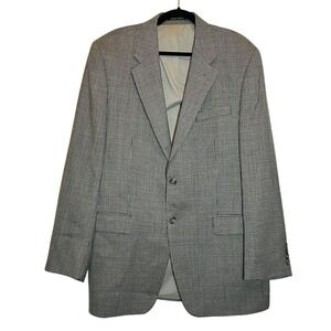 Lauren Ralph Lauren Blazer Mens 46L Sports Jacket Silk Wool Houndstooth‎ SALE